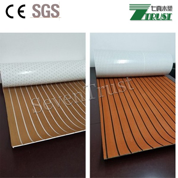 Anti-slip Customized EVA Faux Teak Sheet Boat Flooring