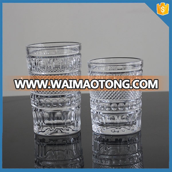 LXHY-B032 embossed whisky glass crystal DOF tumbler glasses