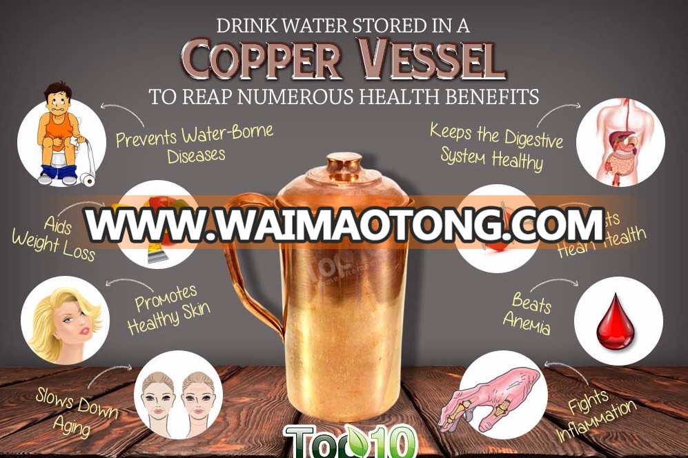 Enamel Finish Pure 100% Copper Bottle