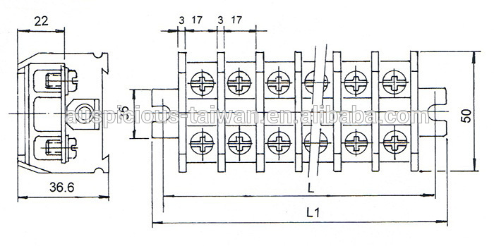 60A 300VAC Cassette Assembly Terminal Block (TB-60)