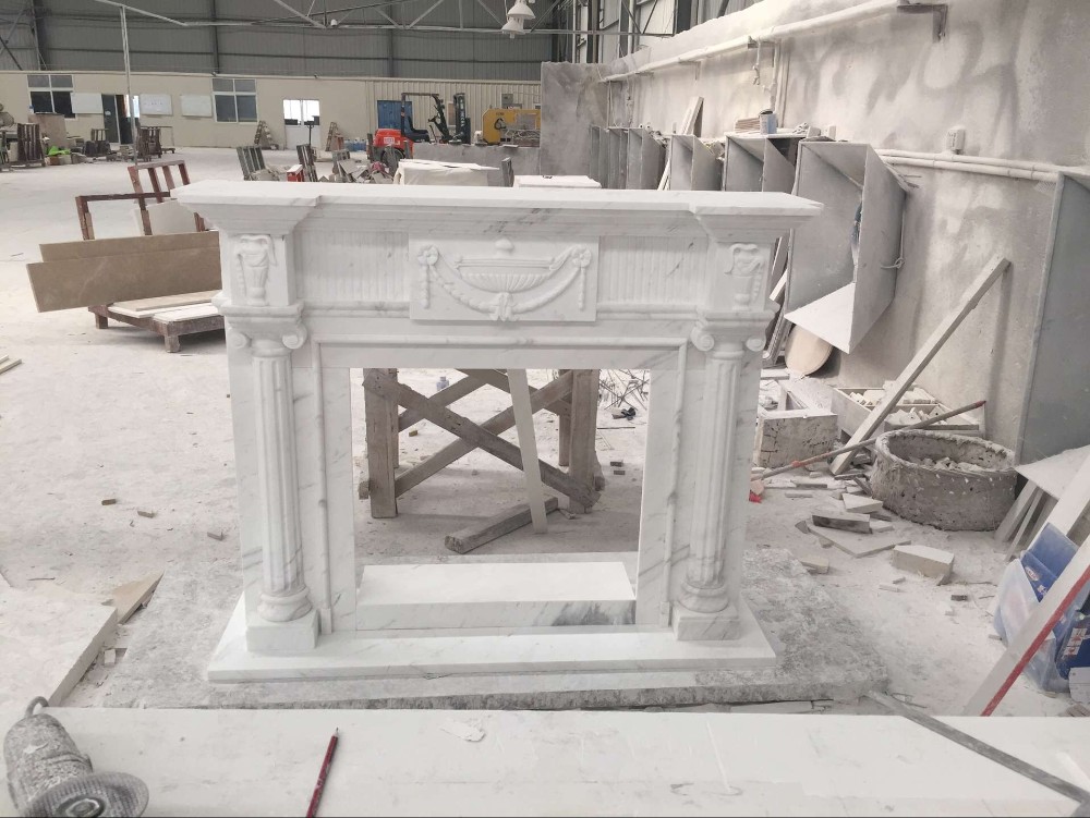 French simple marble frame outdoor fireplace from China