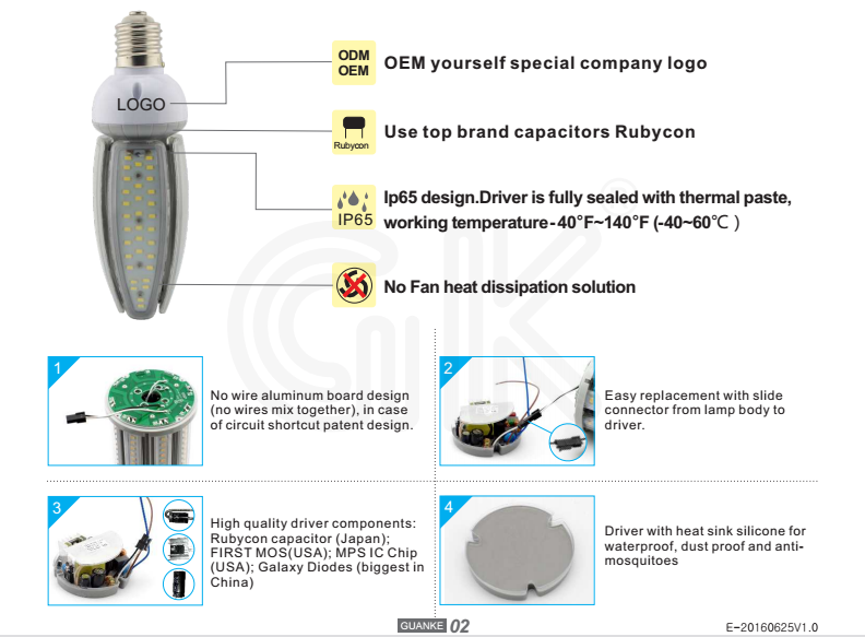 Factory Direct 150W DLC sodium lamp retrofit 400W replacement LED parking lot retrofit kit led corn lamp IP65