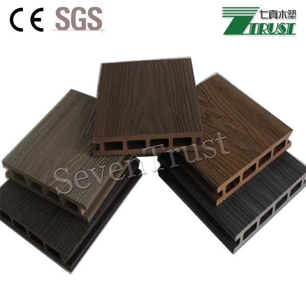 Co-extrusion wpc decking, co extruded decking, extruded plastic composite decking