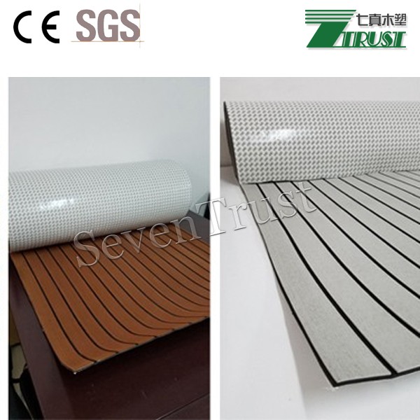 Anti-slip Customized EVA Faux Teak Sheet Boat Flooring