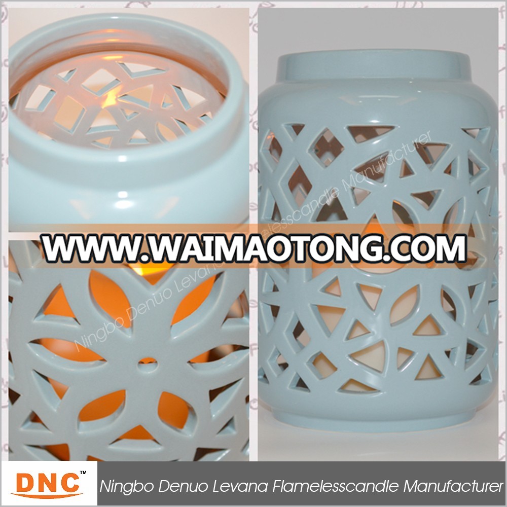 Hand-Crafted Indoor and Outdoor Decorative Ceramic Candle Jar