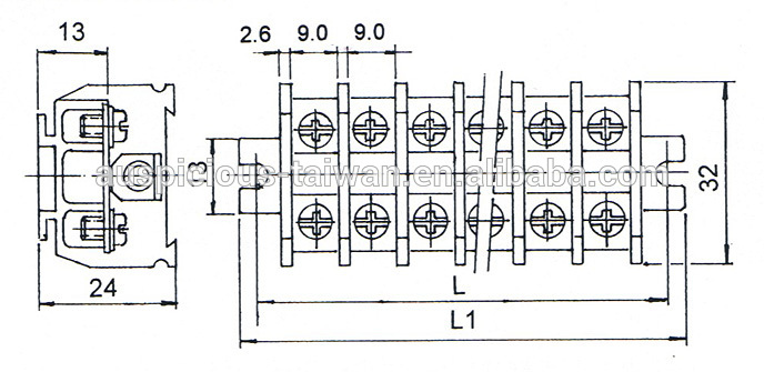 20A 300VAC Cassette Assembly Terminal Block (TB-20)