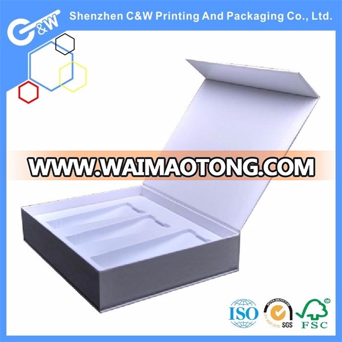 Custom printed folding paper packaging gift box with magnetic closure for cosmetics gift packaging