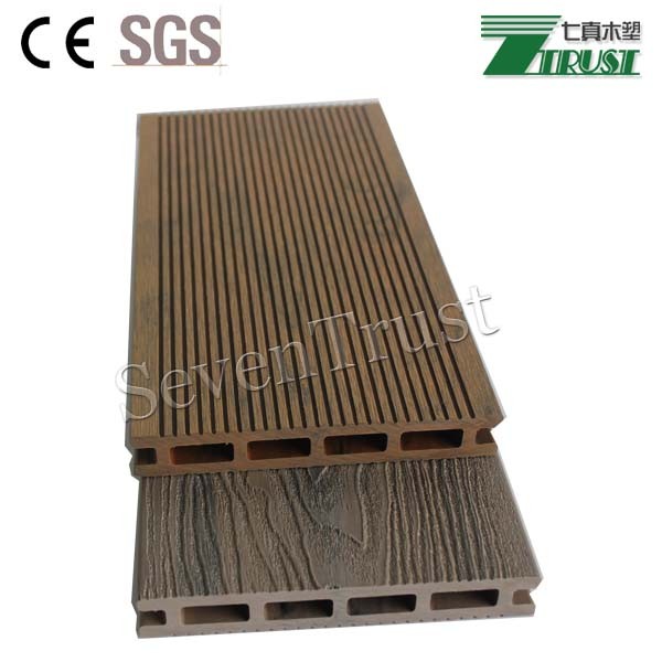 Co-extrusion wpc decking, co extruded decking, extruded plastic composite decking