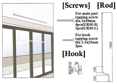 inconspicuous and convenient clothes hanger pole with simple structure made in Japan