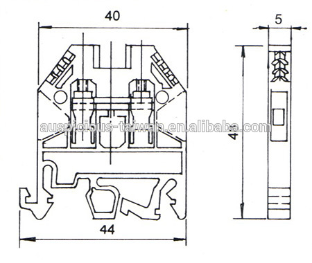 20A 600VAC 2.5mm2 Screw Clamp Terminal Block (ATB-2.5)