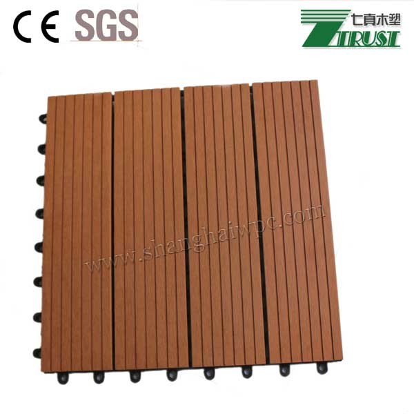 Beautiful outdoor wpc DIY tiles,easy install WPC interlocking deck tiles (30cmx30cm)