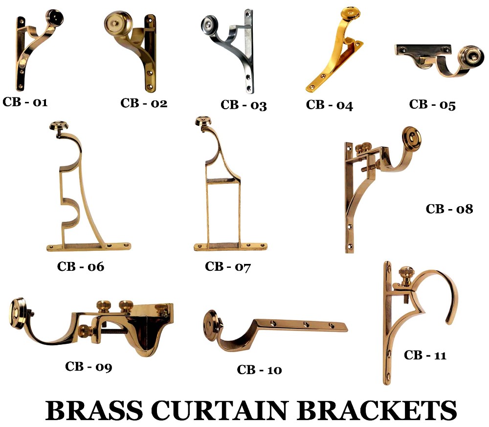 Brass Curtain Double Pole Bracket