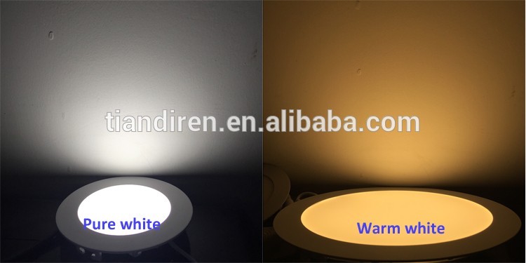 residential and commercial 9w recessed round led panel ceiling light aluminum body PC cover with CE ROHS certification