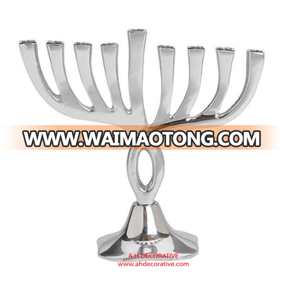 Classic Silver Aluminum Menorah