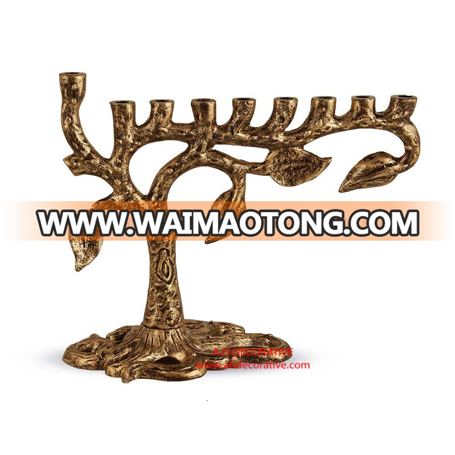 Aluminum Brown Tree Menorah