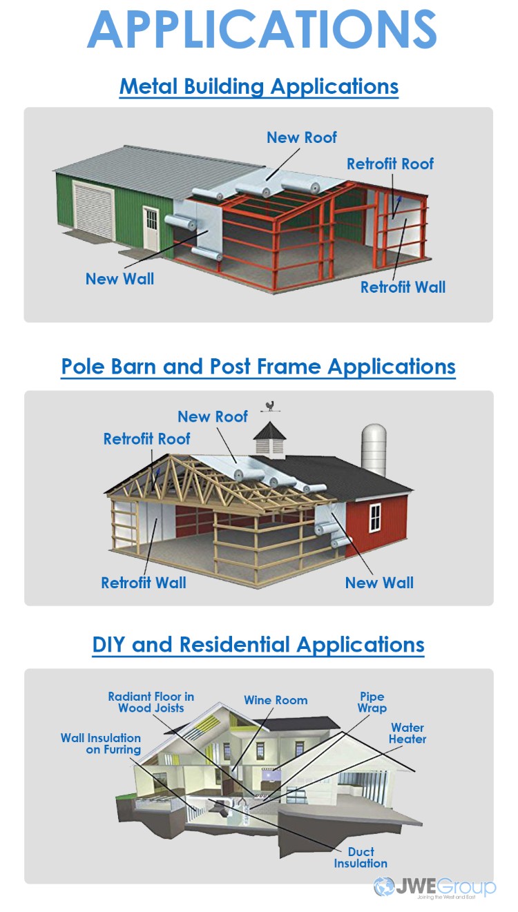 Arrowzoom 40 sq ft (1.6 x 24.6 ft) Heat Bubble Foil Attic Roof Loft Solar Reflective Thermal Insulation