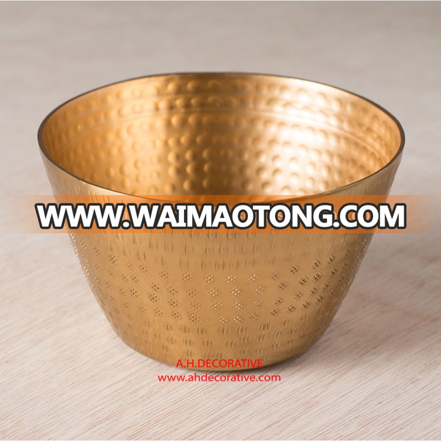 Gold Hammered Metal Bowl