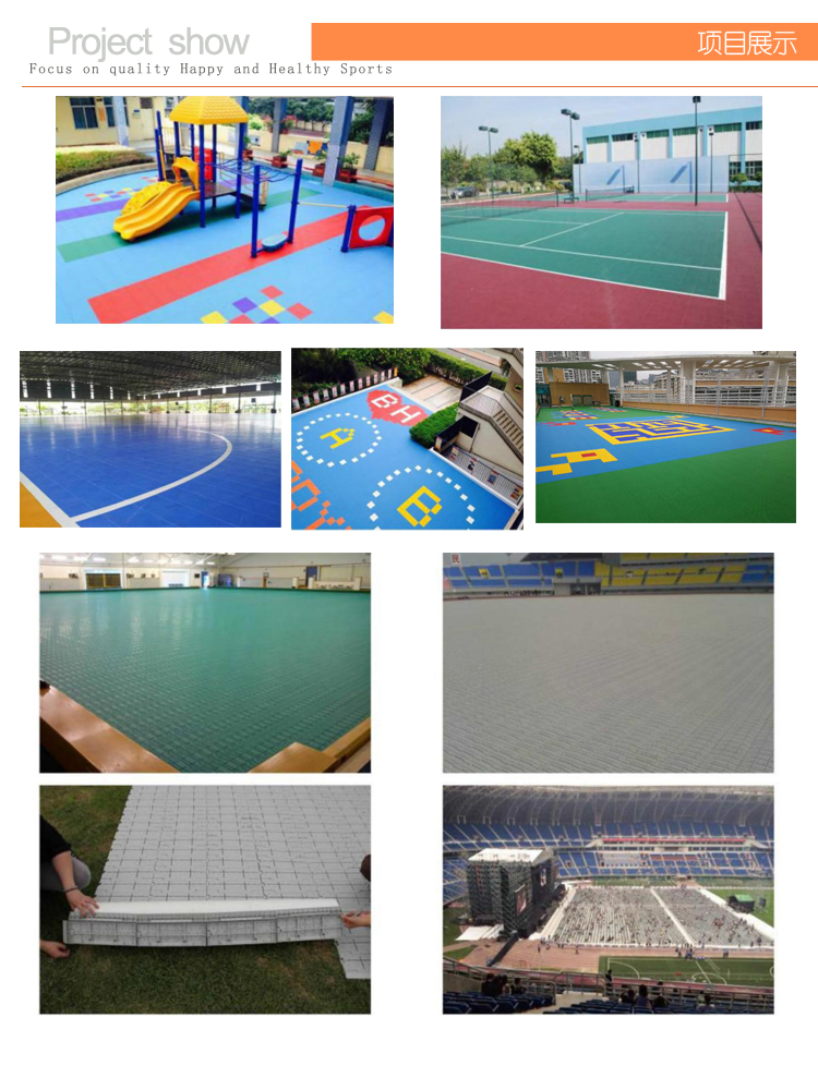 Interlock plastic interlocking flooring for waterproof interlocking flooring and stadium flooring