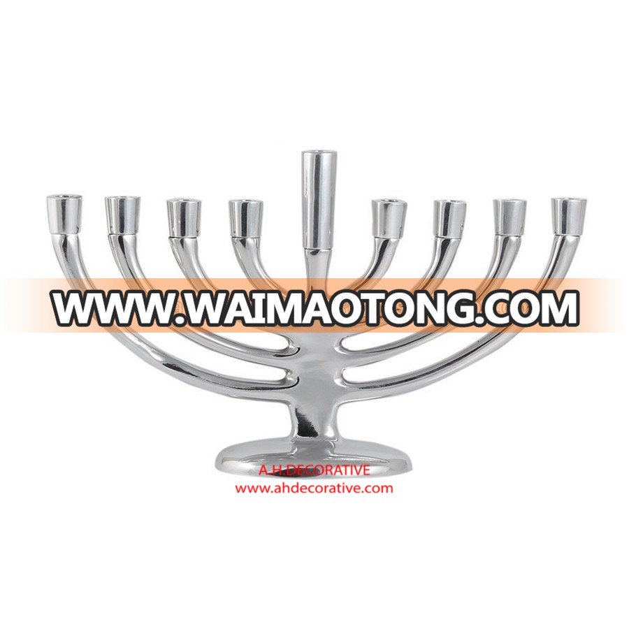 Hammered Aluminum Solid Menorah