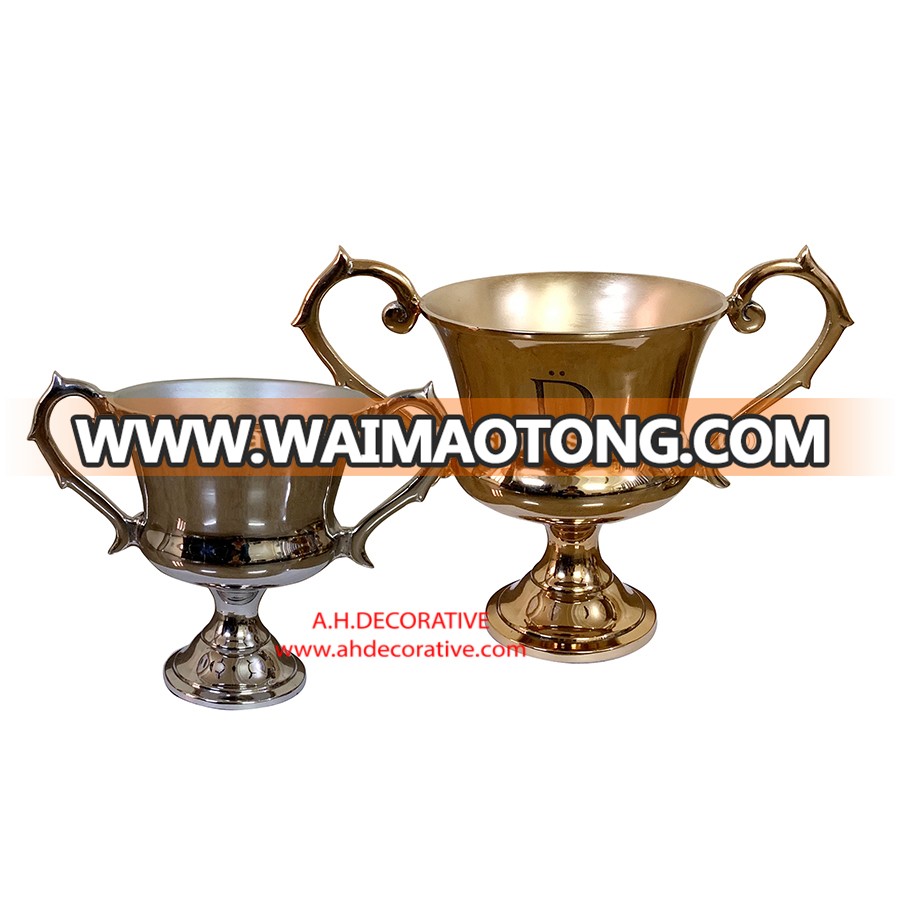 Gold Metal Pedestal Compote Vase