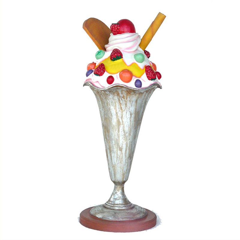 Outdoor large fiberglass ice cream statue for sale