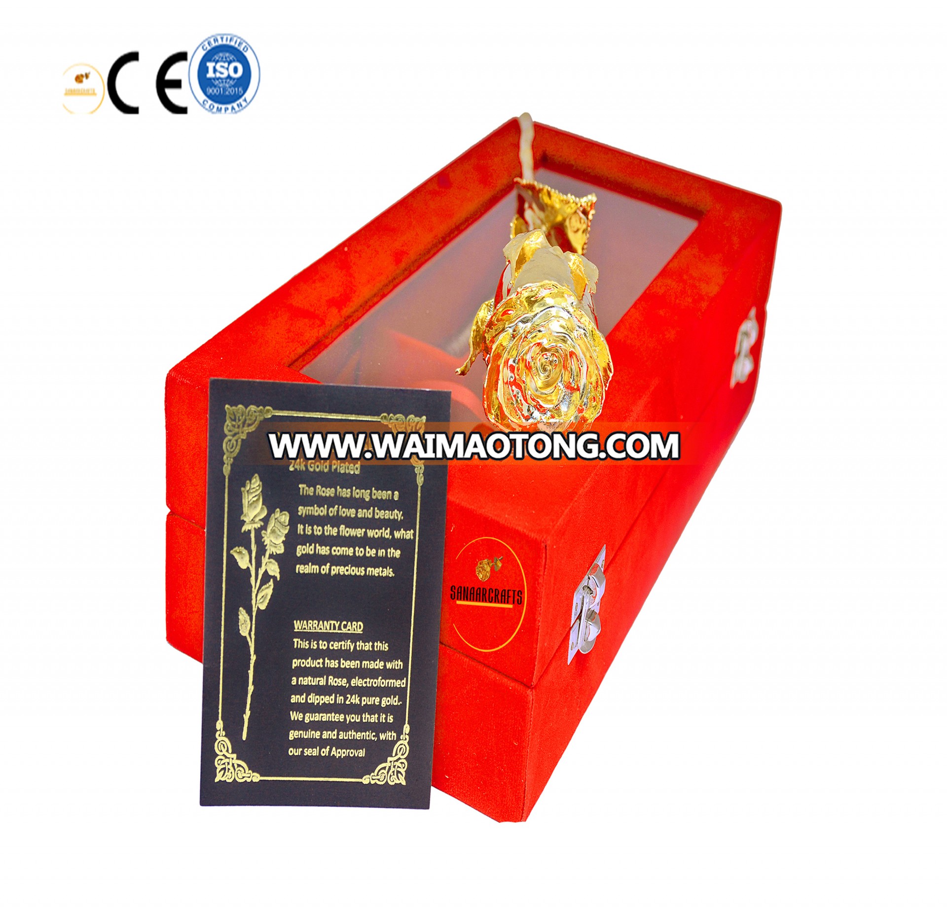 Amazing Gold Rose with Beautiful High Quality Red Box