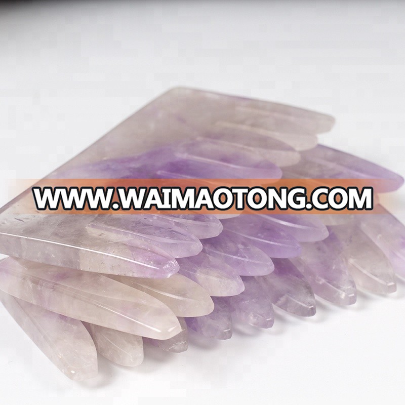 Wholesale Crystal Hair Massage Combs  Natural  Quartz and Amethyst Quartz Crystal Hair Combs for healing