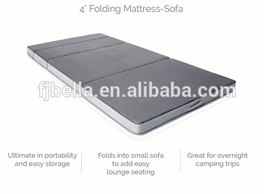 4 Inch Folding Mattress and Sofa with Removable Indoor / Outdoor Fabric Cover