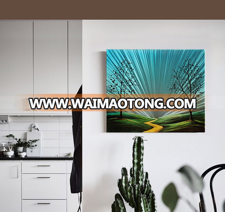 Metal  Wall Art Abstract Tree Pictures Home Wall Decorations for Bedroom Living Room Paintings