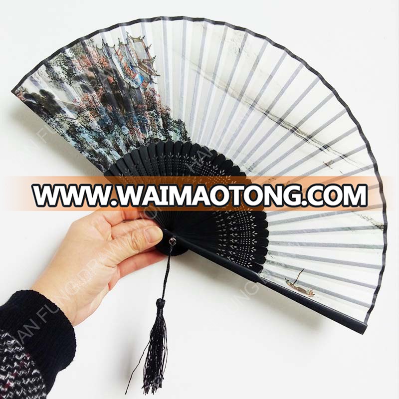 chinese style antique bamboo silk fan