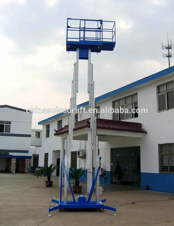 Aluminum double mast lift platform hydraulic lifting platform WLA0.2-10