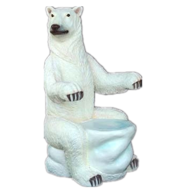 Lovely fiberglass standing life size polar bear statue for sale