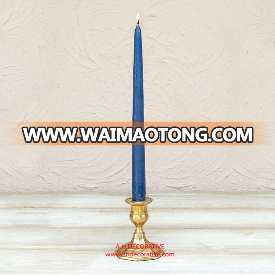 Small Gold Metal Pillar Candle Holder