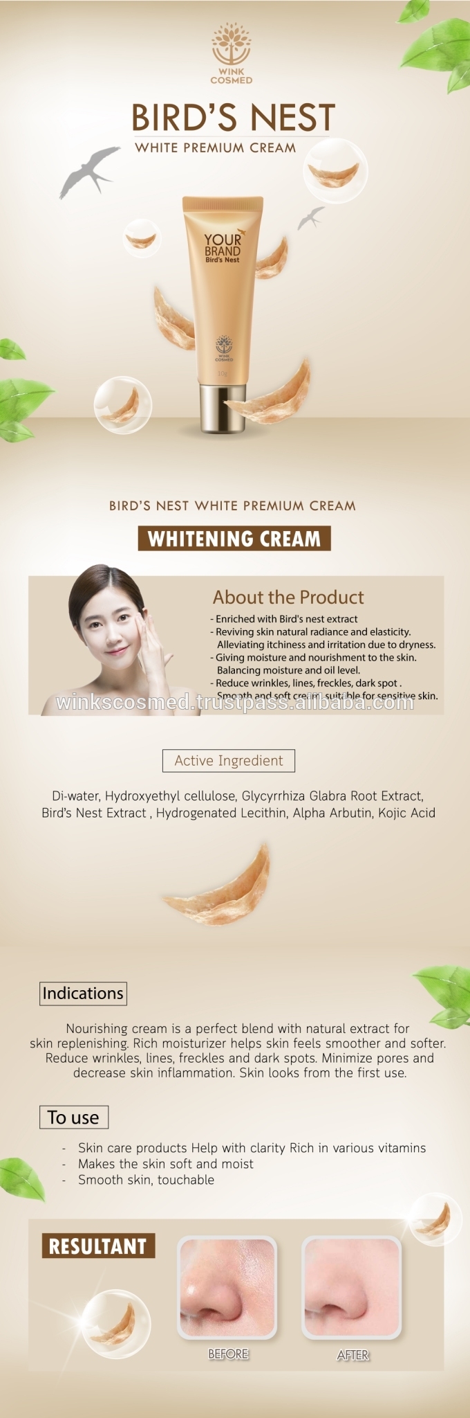 OEM/ODM Bird's nest white premium cream