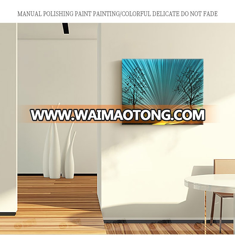 Metal  Wall Art Abstract Tree Pictures Home Wall Decorations for Bedroom Living Room Paintings