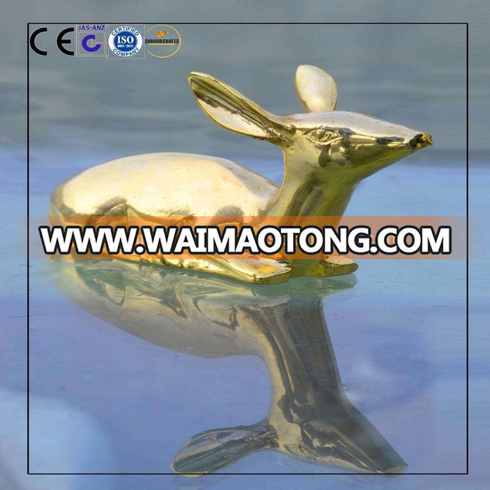 Antique Deer Statue with 24k Gold Plating