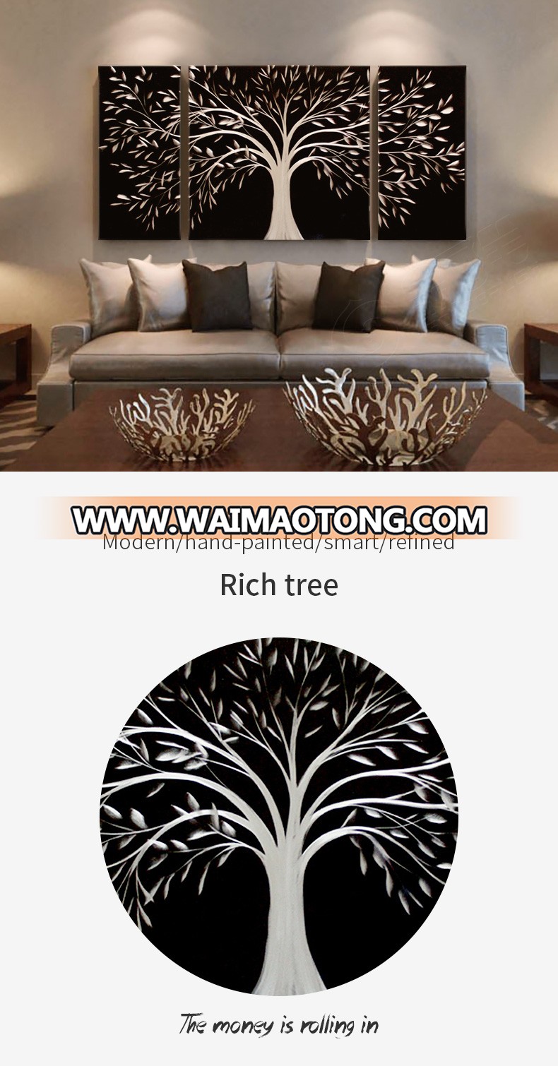 Tree Metal Wall Art, 3D Wall Art for Modern and Contemporary Decor, Decorative hanging in 3-Panels Measures 24"x 48"