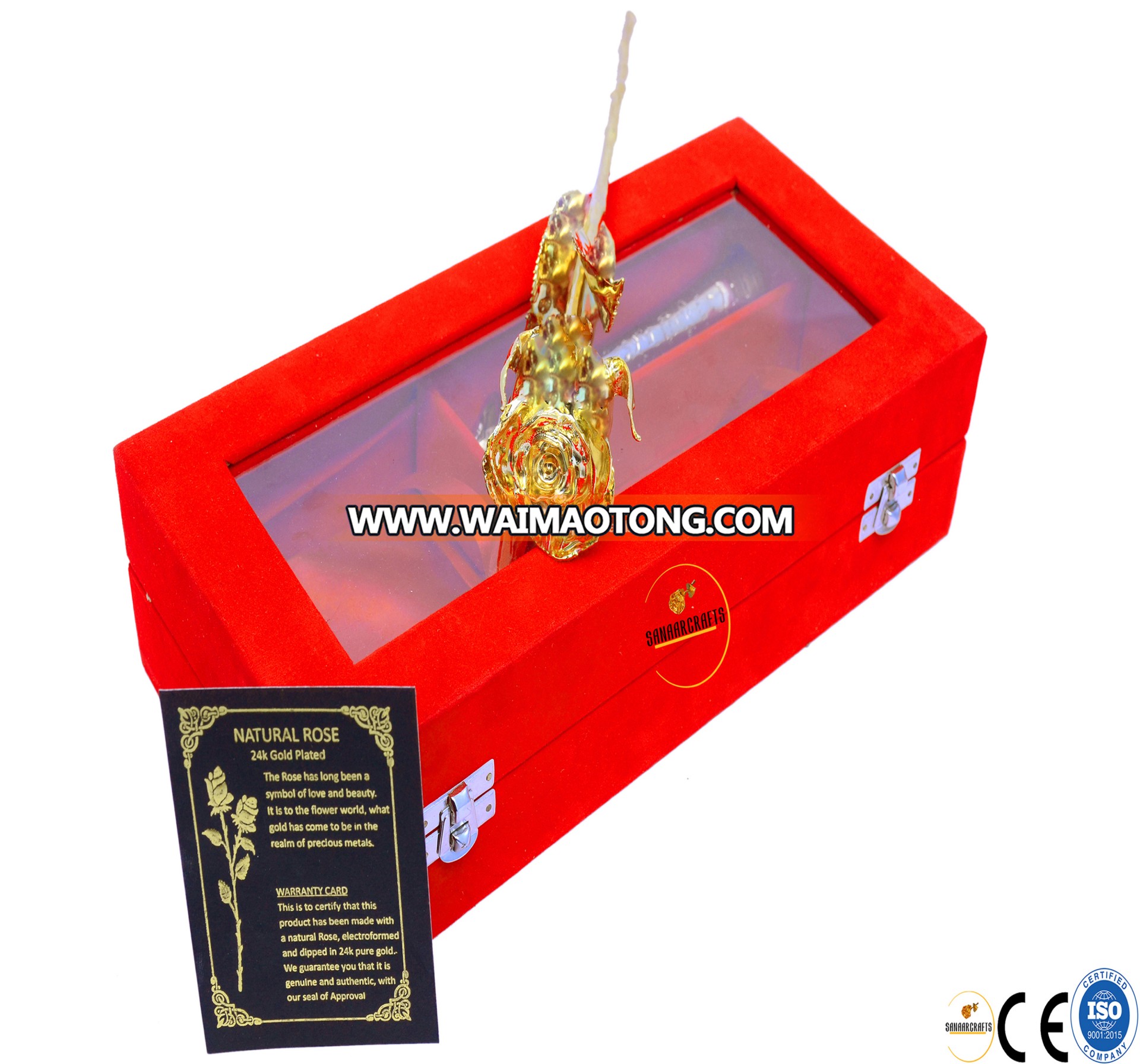 Amazing Gold Rose with Beautiful High Quality Red Box