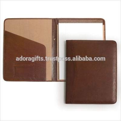 Hot selling custom high-end luxury leather portfolio padfolio folder