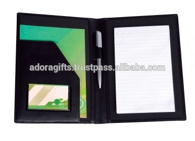 Hot selling custom high-end luxury leather portfolio padfolio folder