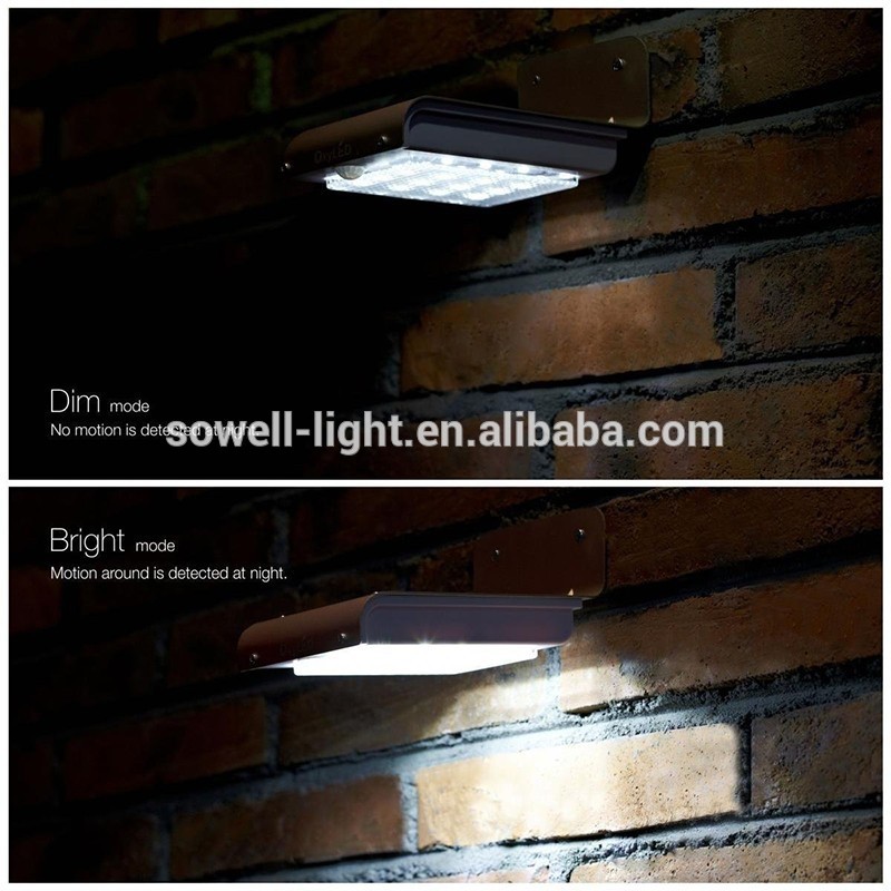 super thin steel body 16 LED Solar Power PIR Motion Sensor Garden Security Lamp Outdoor Waterproof Light