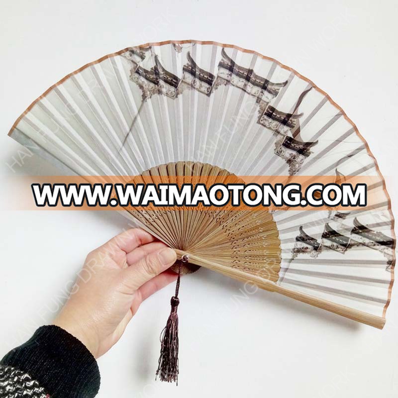 chinese style antique bamboo silk fan