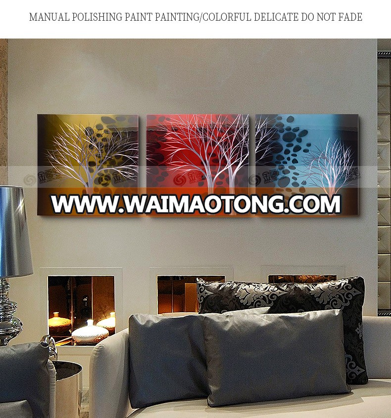 Tree  Art  Landscape Picture Modern Living Room Wall Paintings Gray Wall Decor Stretched on Aluminium 3D Metal Art Home Decor