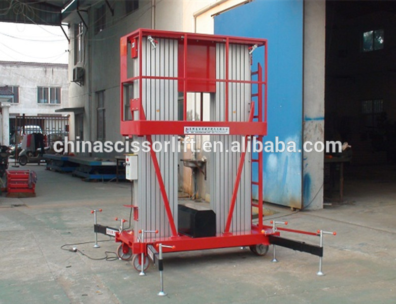 Aluminum double mast lift platform hydraulic lifting platform WLA0.2-10