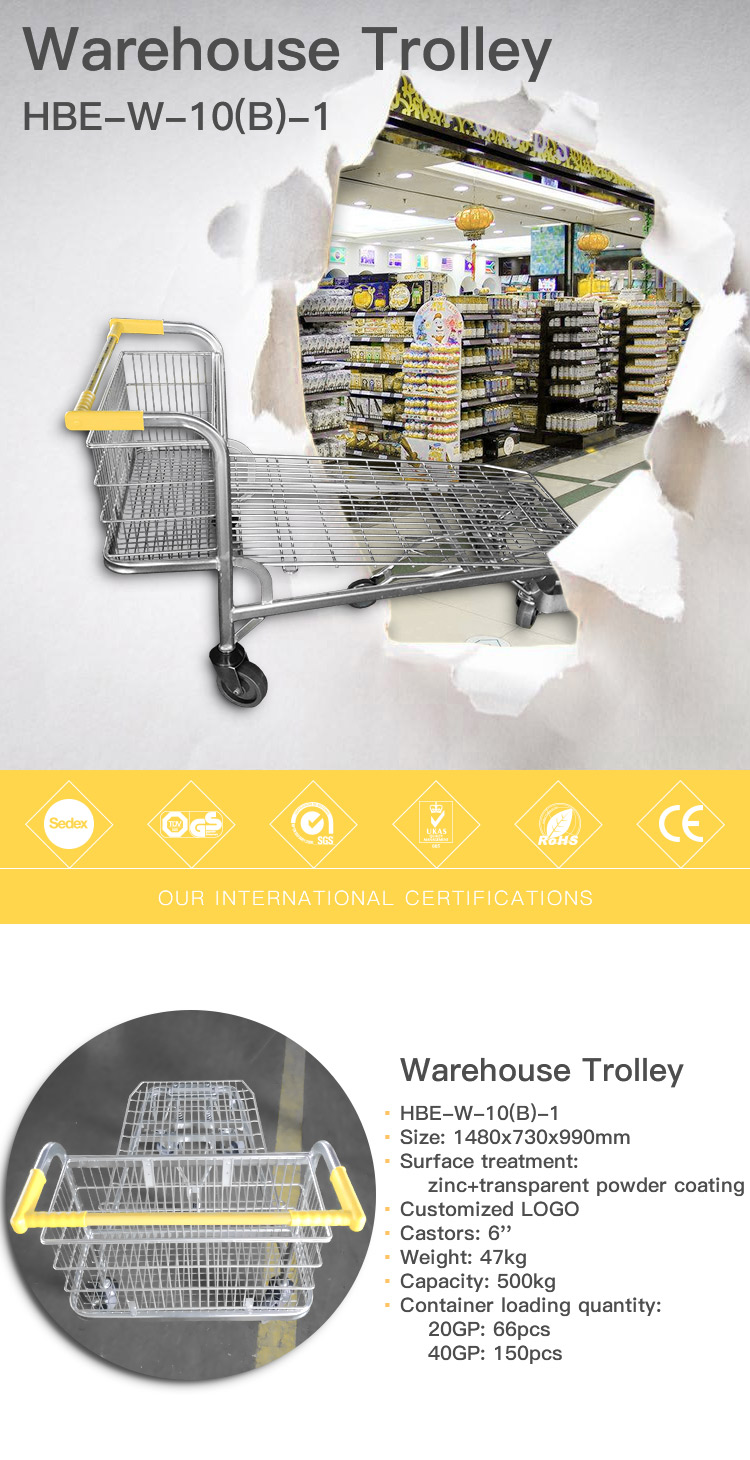 heavy duty logistic warehouse trolley