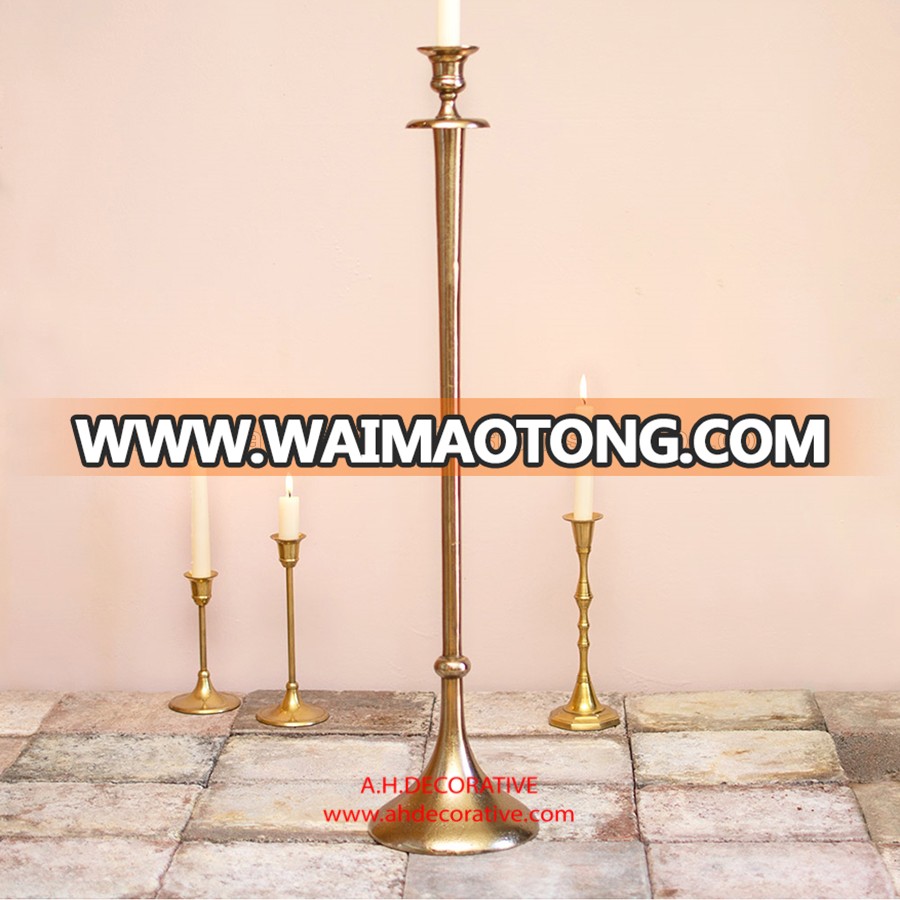 Small Gold Pillar Candle Holder