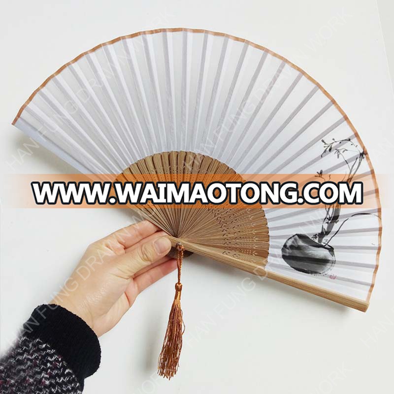 chinese style antique bamboo silk fan