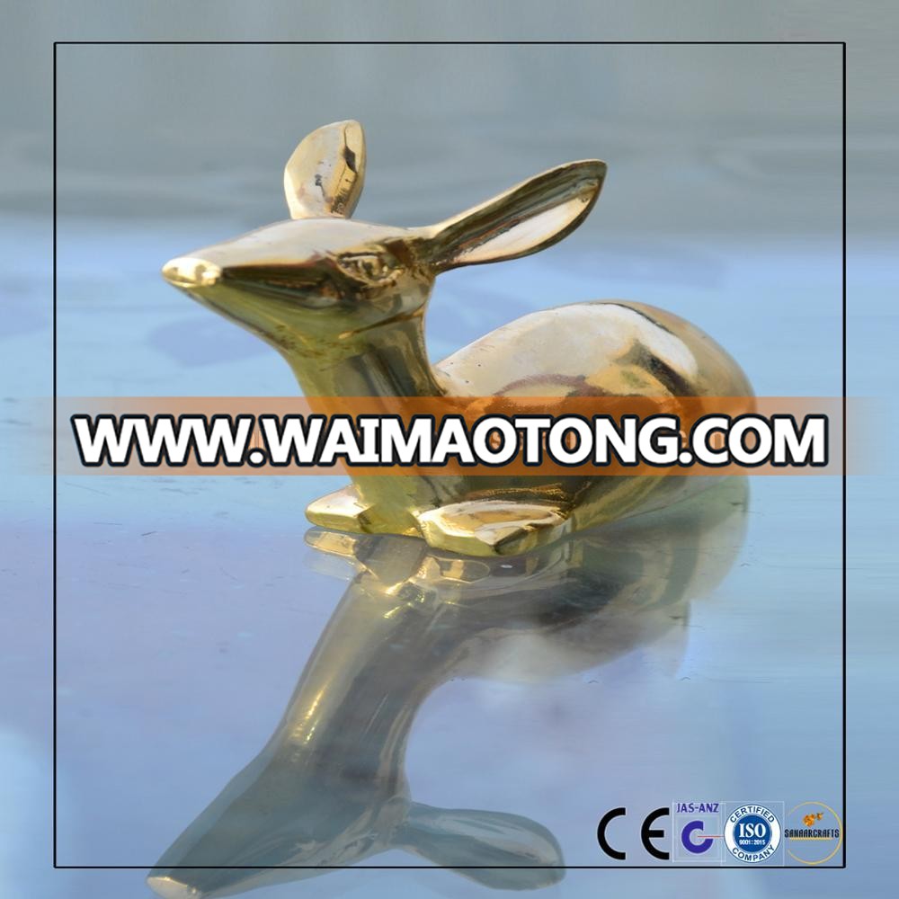 Antique Deer Statue with 24k Gold Plating