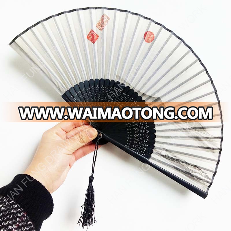 chinese style antique bamboo silk fan