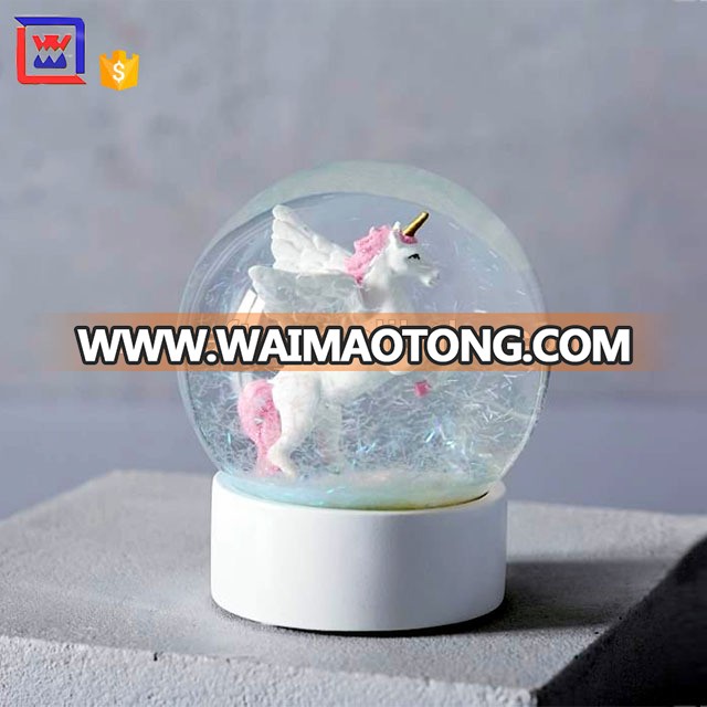 Resin Unicorn Christmas Snow Globe For Gift